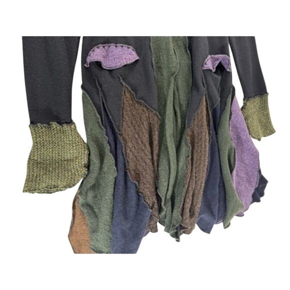 NO TAG- Wool Blend Mixed Materials Sweater Tulip Hem PLZ READ,FINAL SALE! Goth - Picture 7 of 14